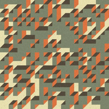 Edward Zajec 'in 1971' deki Il Cubo 'sunun uygulanması. Esasen 8 taştan oluşan bir Truchet fayans seti ve yerleştirme sanatı illüstrasyonu için kurallar