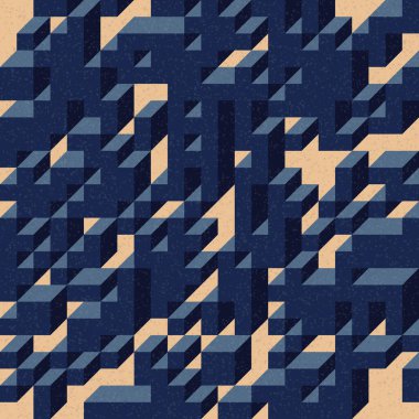 Edward Zajec 'in 1971' deki Il Cubo 'sunun uygulanması. Esasen 8 taştan oluşan bir Truchet fayans seti ve yerleştirme sanatı illüstrasyonu için kurallar