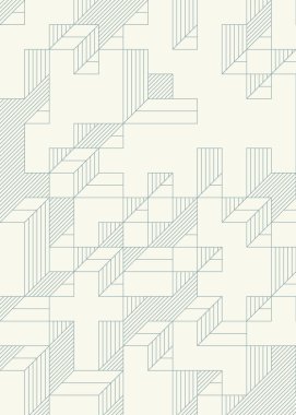 Edward Zajec 'in 1971' deki Il Cubo 'sunun uygulanması. Esasen 8 taştan oluşan bir Truchet fayans seti ve yerleştirme sanatı illüstrasyonu için kurallar