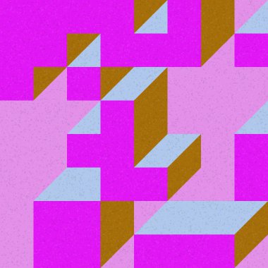 Edward Zajec 'in 1971' deki Il Cubo 'sunun uygulanması. Esasen 8 taştan oluşan bir Truchet fayans seti ve yerleştirme sanatı illüstrasyonu için kurallar