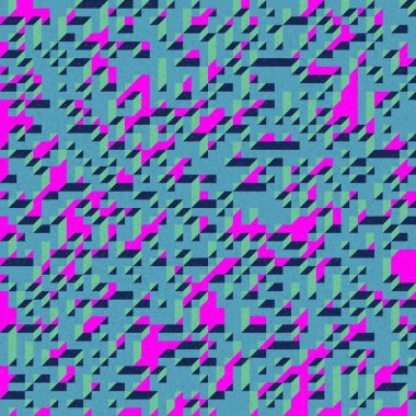 Edward Zajec 'in 1971' deki Il Cubo 'sunun uygulanması. Esasen 8 taştan oluşan bir Truchet fayans seti ve yerleştirme sanatı illüstrasyonu için kurallar