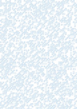 Edward Zajec 'in 1971' deki Il Cubo 'sunun uygulanması. Esasen 8 taştan oluşan bir Truchet fayans seti ve yerleştirme sanatı illüstrasyonu için kurallar