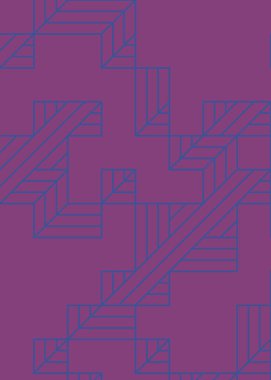 Edward Zajec 'in 1971' deki Il Cubo 'sunun uygulanması. Esasen 8 taştan oluşan bir Truchet fayans seti ve yerleştirme sanatı illüstrasyonu için kurallar