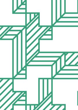 Edward Zajec 'in 1971' deki Il Cubo 'sunun uygulanması. Esasen 8 taştan oluşan bir Truchet fayans seti ve yerleştirme sanatı illüstrasyonu için kurallar