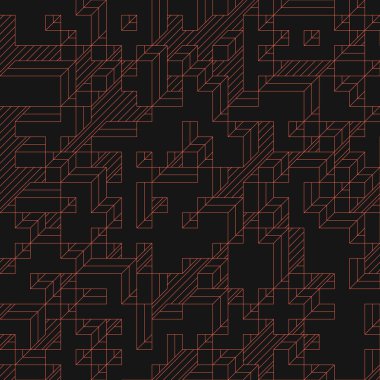 Edward Zajec 'in 1971' deki Il Cubo 'sunun uygulanması. Esasen 8 taştan oluşan bir Truchet fayans seti ve yerleştirme sanatı illüstrasyonu için kurallar