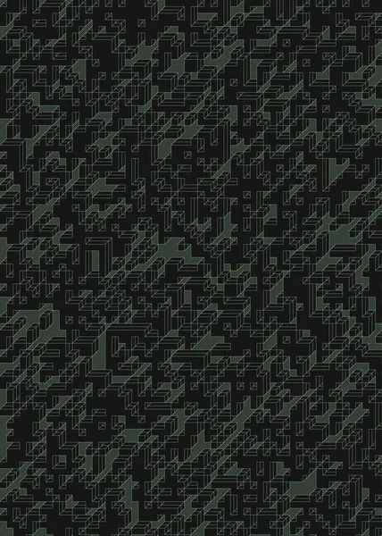 Edward Zajec 'in 1971' deki Il Cubo 'sunun uygulanması. Esasen 8 taştan oluşan bir Truchet fayans seti ve yerleştirme sanatı illüstrasyonu için kurallar