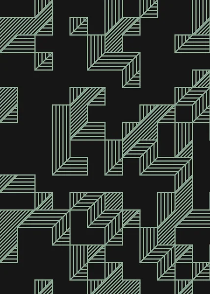 Edward Zajec 'in 1971' deki Il Cubo 'sunun uygulanması. Esasen 8 taştan oluşan bir Truchet fayans seti ve yerleştirme sanatı illüstrasyonu için kurallar