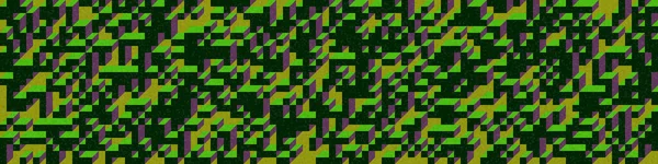 Edward Zajec 'in 1971' deki Il Cubo 'sunun uygulanması. Esasen 8 taştan oluşan bir Truchet fayans seti ve yerleştirme sanatı illüstrasyonu için kurallar