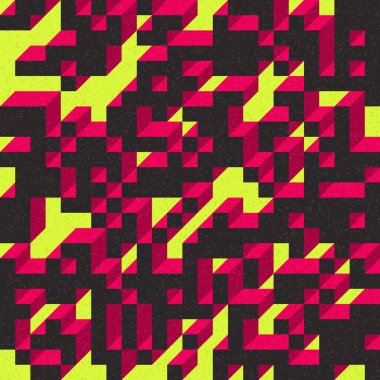 Edward Zajec 'in 1971' deki Il Cubo 'sunun uygulanması. Esasen 8 taştan oluşan bir Truchet fayans seti ve yerleştirme sanatı illüstrasyonu için kurallar