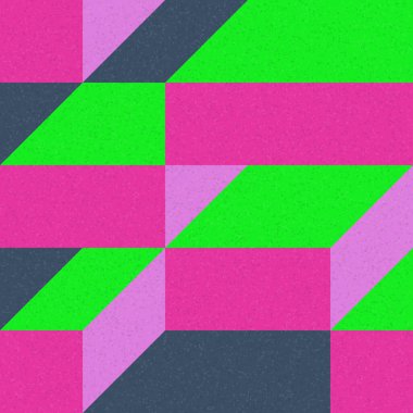 Edward Zajec 'in 1971' deki Il Cubo 'sunun uygulanması. Esasen 8 taştan oluşan bir Truchet fayans seti ve yerleştirme sanatı illüstrasyonu için kurallar