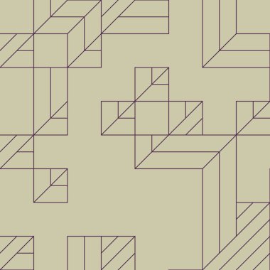 Edward Zajec 'in 1971' deki Il Cubo 'sunun uygulanması. Esasen 8 taştan oluşan bir Truchet fayans seti ve yerleştirme sanatı illüstrasyonu için kurallar