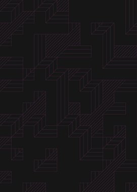 Edward Zajec 'in 1971' deki Il Cubo 'sunun uygulanması. Esasen 8 taştan oluşan bir Truchet fayans seti ve yerleştirme sanatı illüstrasyonu için kurallar