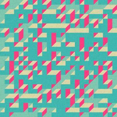 Edward Zajec 'in 1971' deki Il Cubo 'sunun uygulanması. Esasen 8 taştan oluşan bir Truchet fayans seti ve yerleştirme sanatı illüstrasyonu için kurallar