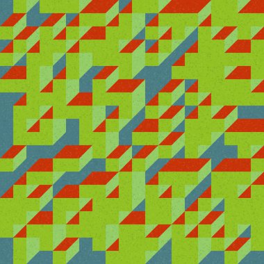 Edward Zajec 'in 1971' deki Il Cubo 'sunun uygulanması. Esasen 8 taştan oluşan bir Truchet fayans seti ve yerleştirme sanatı illüstrasyonu için kurallar