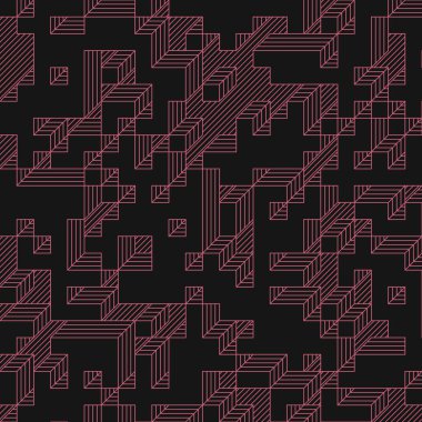 Edward Zajec 'in 1971' deki Il Cubo 'sunun uygulanması. Esasen 8 taştan oluşan bir Truchet fayans seti ve yerleştirme sanatı illüstrasyonu için kurallar