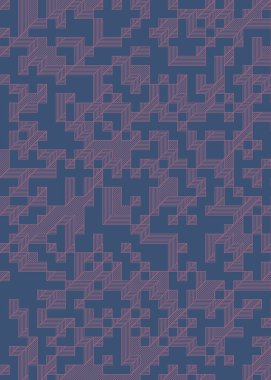 Edward Zajec 'in 1971' deki Il Cubo 'sunun uygulanması. Esasen 8 taştan oluşan bir Truchet fayans seti ve yerleştirme sanatı illüstrasyonu için kurallar