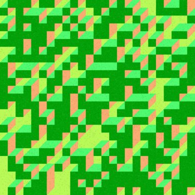 Edward Zajec 'in 1971' deki Il Cubo 'sunun uygulanması. Esasen 8 taştan oluşan bir Truchet fayans seti ve yerleştirme sanatı illüstrasyonu için kurallar