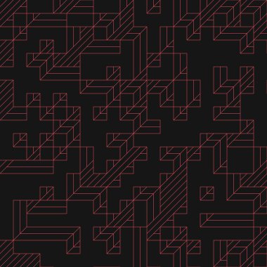 Edward Zajec 'in 1971' deki Il Cubo 'sunun uygulanması. Esasen 8 taştan oluşan bir Truchet fayans seti ve yerleştirme sanatı illüstrasyonu için kurallar