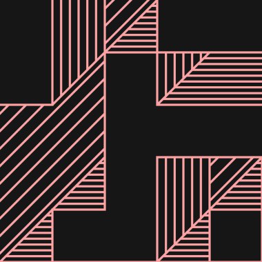 Edward Zajec 'in 1971' deki Il Cubo 'sunun uygulanması. Esasen 8 taştan oluşan bir Truchet fayans seti ve yerleştirme sanatı illüstrasyonu için kurallar