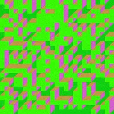 Edward Zajec 'in 1971' deki Il Cubo 'sunun uygulanması. Esasen 8 taştan oluşan bir Truchet fayans seti ve yerleştirme sanatı illüstrasyonu için kurallar