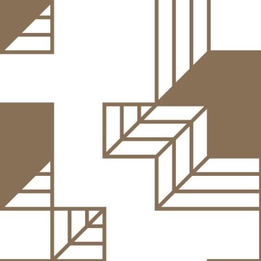 Edward Zajec 'in 1971' deki Il Cubo 'sunun uygulanması. Esasen 8 taştan oluşan bir Truchet fayans seti ve yerleştirme sanatı illüstrasyonu için kurallar