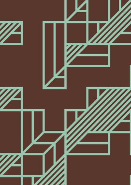 Edward Zajec 'in 1971' deki Il Cubo 'sunun uygulanması. Esasen 8 taştan oluşan bir Truchet fayans seti ve yerleştirme sanatı illüstrasyonu için kurallar