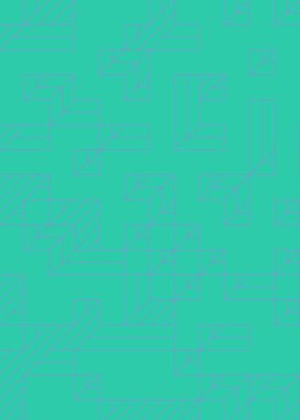 Edward Zajec 'in 1971' deki Il Cubo 'sunun uygulanması. Esasen 8 taştan oluşan bir Truchet fayans seti ve yerleştirme sanatı illüstrasyonu için kurallar