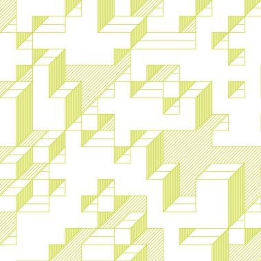 Edward Zajec 'in 1971' deki Il Cubo 'sunun uygulanması. Esasen 8 taştan oluşan bir Truchet fayans seti ve yerleştirme sanatı illüstrasyonu için kurallar