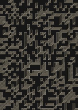 Edward Zajec 'in 1971' deki Il Cubo 'sunun uygulanması. Esasen 8 taştan oluşan bir Truchet fayans seti ve yerleştirme sanatı illüstrasyonu için kurallar