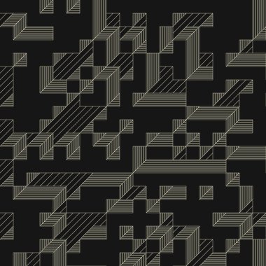 Edward Zajec 'in 1971' deki Il Cubo 'sunun uygulanması. Esasen 8 taştan oluşan bir Truchet fayans seti ve yerleştirme sanatı illüstrasyonu için kurallar