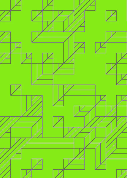 Edward Zajec 'in 1971' deki Il Cubo 'sunun uygulanması. Esasen 8 taştan oluşan bir Truchet fayans seti ve yerleştirme sanatı illüstrasyonu için kurallar