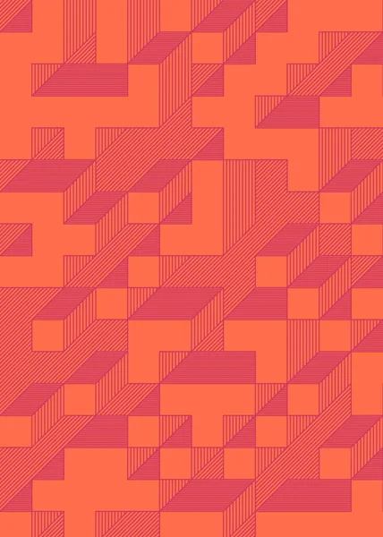 Edward Zajec 'in 1971' deki Il Cubo 'sunun uygulanması. Esasen 8 taştan oluşan bir Truchet fayans seti ve yerleştirme sanatı illüstrasyonu için kurallar