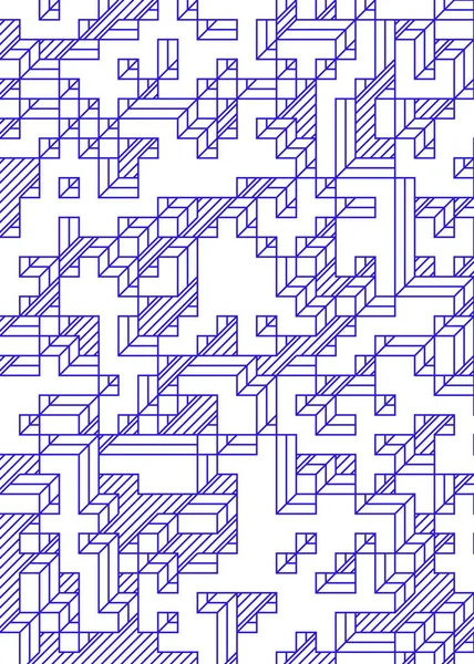 Edward Zajec 'in 1971' deki Il Cubo 'sunun uygulanması. Esasen 8 taştan oluşan bir Truchet fayans seti ve yerleştirme sanatı illüstrasyonu için kurallar