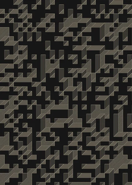 Edward Zajec 'in 1971' deki Il Cubo 'sunun uygulanması. Esasen 8 taştan oluşan bir Truchet fayans seti ve yerleştirme sanatı illüstrasyonu için kurallar