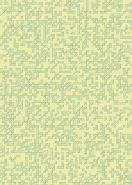 Edward Zajec 'in 1971' deki Il Cubo 'sunun uygulanması. Esasen 8 taştan oluşan bir Truchet fayans seti ve yerleştirme sanatı illüstrasyonu için kurallar