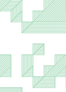 Edward Zajec 'in 1971' deki Il Cubo 'sunun uygulanması. Esasen 8 taştan oluşan bir Truchet fayans seti ve yerleştirme sanatı illüstrasyonu için kurallar