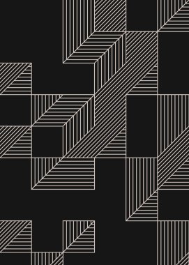 Edward Zajec 'in 1971' deki Il Cubo 'sunun uygulanması. Esasen 8 taştan oluşan bir Truchet fayans seti ve yerleştirme sanatı illüstrasyonu için kurallar