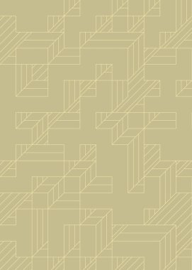 Edward Zajec 'in 1971' deki Il Cubo 'sunun uygulanması. Esasen 8 taştan oluşan bir Truchet fayans seti ve yerleştirme sanatı illüstrasyonu için kurallar