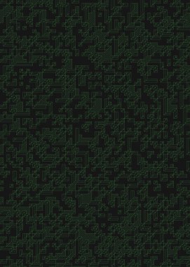 Edward Zajec 'in 1971' deki Il Cubo 'sunun uygulanması. Esasen 8 taştan oluşan bir Truchet fayans seti ve yerleştirme sanatı illüstrasyonu için kurallar