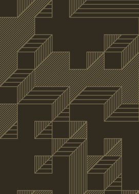 Edward Zajec 'in 1971' deki Il Cubo 'sunun uygulanması. Esasen 8 taştan oluşan bir Truchet fayans seti ve yerleştirme sanatı illüstrasyonu için kurallar