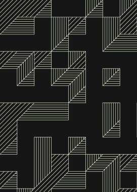 Edward Zajec 'in 1971' deki Il Cubo 'sunun uygulanması. Esasen 8 taştan oluşan bir Truchet fayans seti ve yerleştirme sanatı illüstrasyonu için kurallar