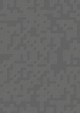 Edward Zajec 'in 1971' deki Il Cubo 'sunun uygulanması. Esasen 8 taştan oluşan bir Truchet fayans seti ve yerleştirme sanatı illüstrasyonu için kurallar