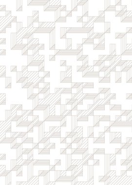 Edward Zajec 'in 1971' deki Il Cubo 'sunun uygulanması. Esasen 8 taştan oluşan bir Truchet fayans seti ve yerleştirme sanatı illüstrasyonu için kurallar