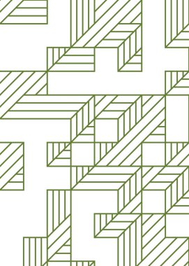 Edward Zajec 'in 1971' deki Il Cubo 'sunun uygulanması. Esasen 8 taştan oluşan bir Truchet fayans seti ve yerleştirme sanatı illüstrasyonu için kurallar