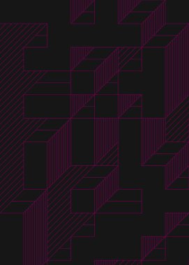 Edward Zajec 'in 1971' deki Il Cubo 'sunun uygulanması. Esasen 8 taştan oluşan bir Truchet fayans seti ve yerleştirme sanatı illüstrasyonu için kurallar