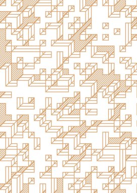 Edward Zajec 'in 1971' deki Il Cubo 'sunun uygulanması. Esasen 8 taştan oluşan bir Truchet fayans seti ve yerleştirme sanatı illüstrasyonu için kurallar