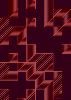 Edward Zajec 'in 1971' deki Il Cubo 'sunun uygulanması. Esasen 8 taştan oluşan bir Truchet fayans seti ve yerleştirme sanatı illüstrasyonu için kurallar