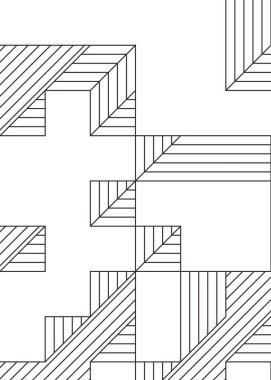 Edward Zajec 'in 1971' deki Il Cubo 'sunun uygulanması. Esasen 8 taştan oluşan bir Truchet fayans seti ve yerleştirme sanatı illüstrasyonu için kurallar