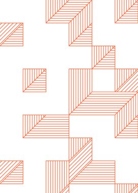 Edward Zajec 'in 1971' deki Il Cubo 'sunun uygulanması. Esasen 8 taştan oluşan bir Truchet fayans seti ve yerleştirme sanatı illüstrasyonu için kurallar