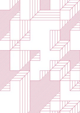 Edward Zajec 'in 1971' deki Il Cubo 'sunun uygulanması. Esasen 8 taştan oluşan bir Truchet fayans seti ve yerleştirme sanatı illüstrasyonu için kurallar